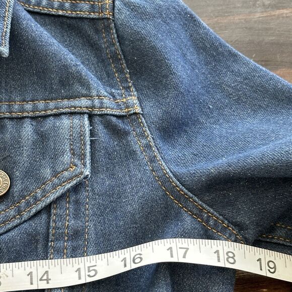 VTG Levi's Strauss Wheat Label 70’s 80’s Orange Tab Denim Cropped Jacket S - Picture 9 of 10